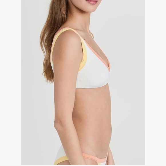 L*Space Lala Bikini Top in Cream/Lemon Drop/Tangy - Picture 3 of 7